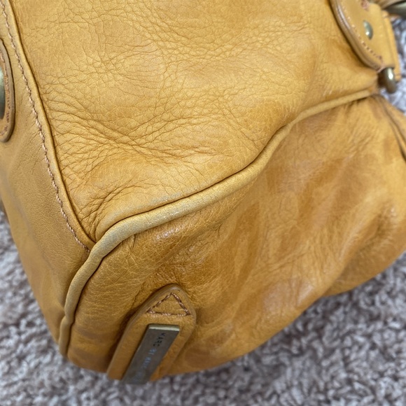 Marc by Marc Jacobs Bag Embossed Leather Satchel Honey Mustard Yellow - Picture 11 of 16